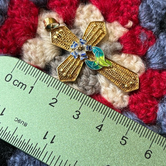 Vintage Pendant Cross Gold Over Sterling Silver. - Picture 3 of 5